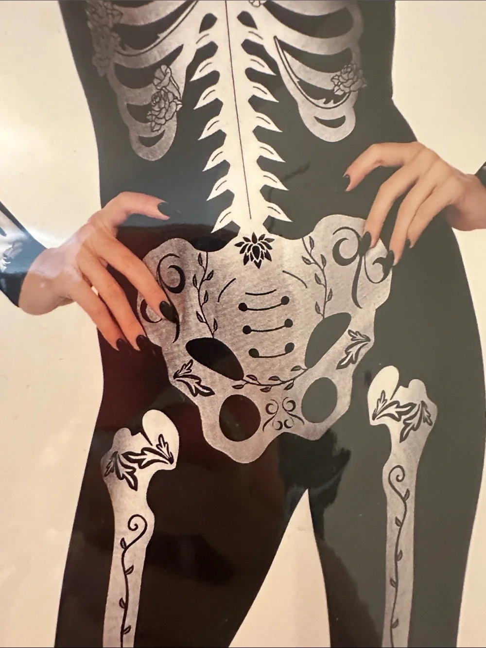 Spirit Bonafide Beauty Black and White Skeleton Jumpsuit - Adult